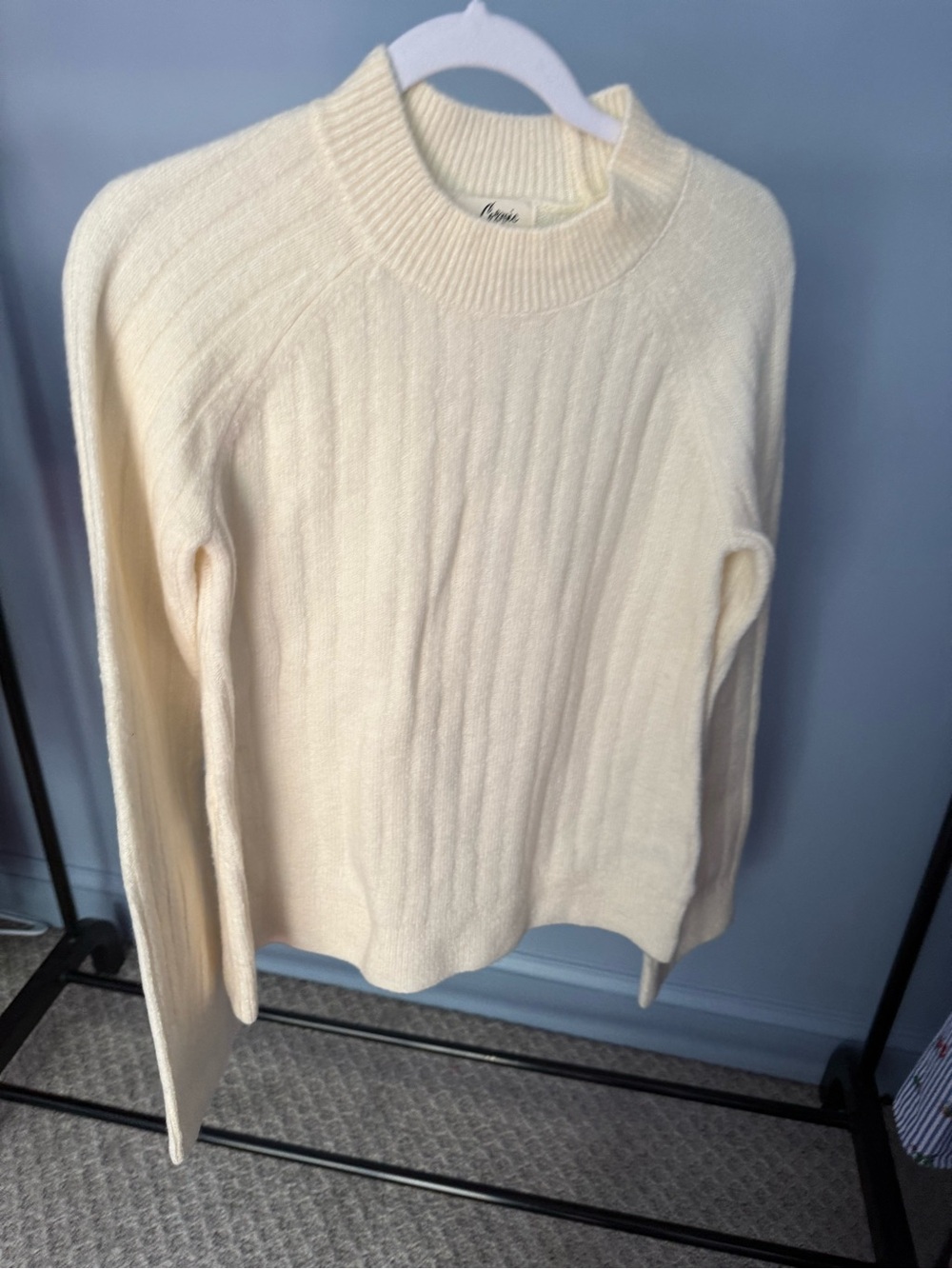 NWT Cosmic Blue Love for Stitch Fix Cream Ribbed Crewneck Sweater - Picture 2 of 7
